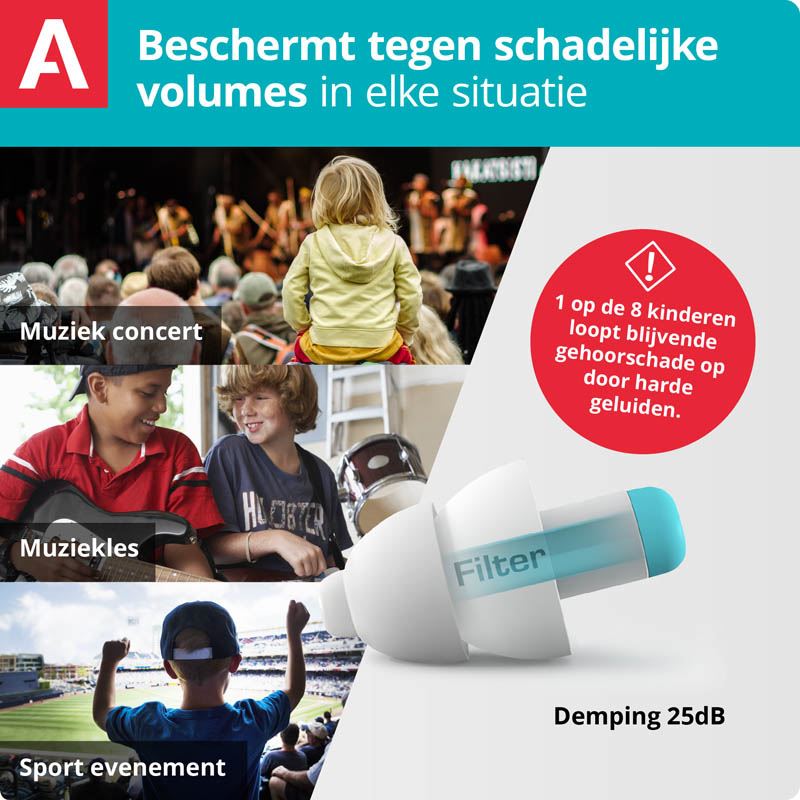 Pluggies Kids Oordop Wit OS