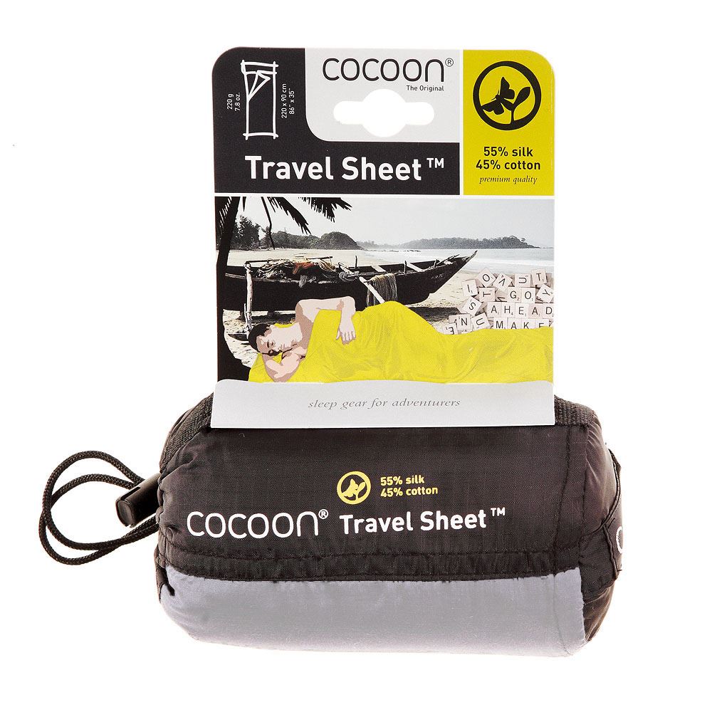 Cocoon Travelsheet, Silk Cotton, Natural Lakenzak
