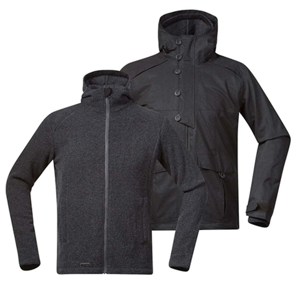 Bergans Bjerke 3In1 Jacket Heren 3 in 1 jas Black / Grey L