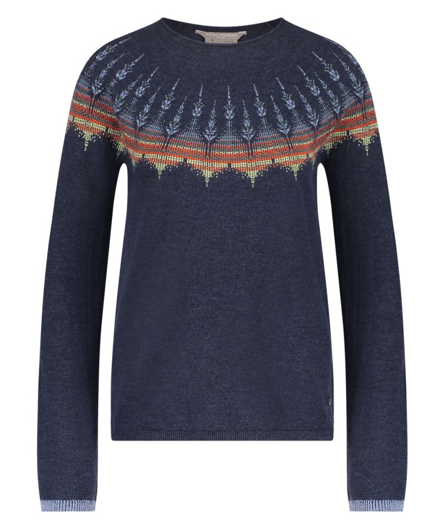 Royal Robbins Westlands Fairisle Crew - Trui - Dames - Blauw - Maat XL