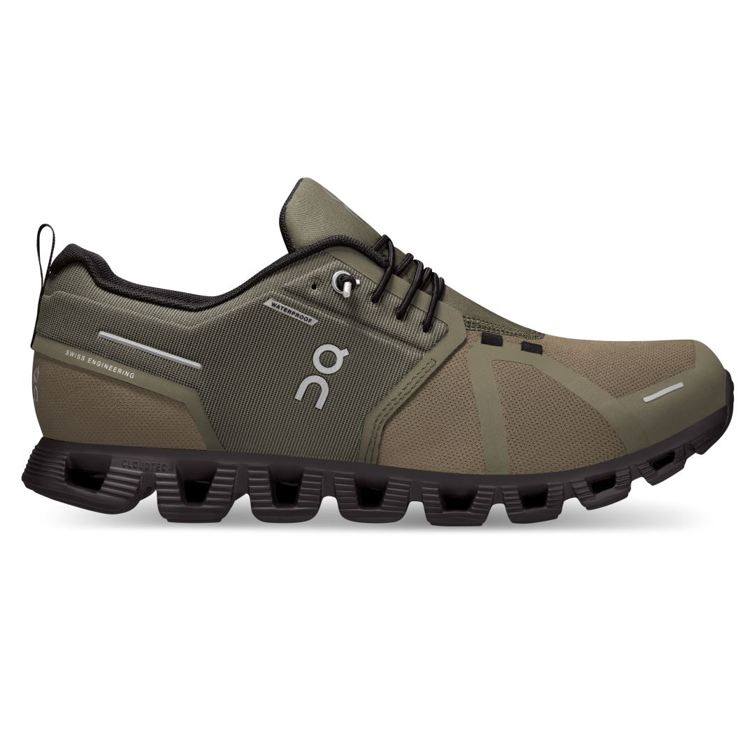 ON Cloud 5 Waterproof Lage Wandelschoen Heren Olive | Black 42.5