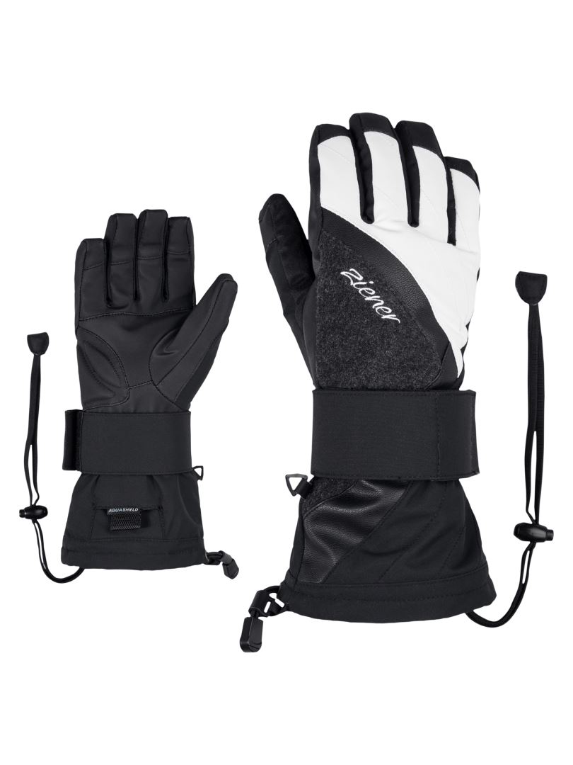 Ziener Milana As Sb Dames Handschoen Black/White 6,5