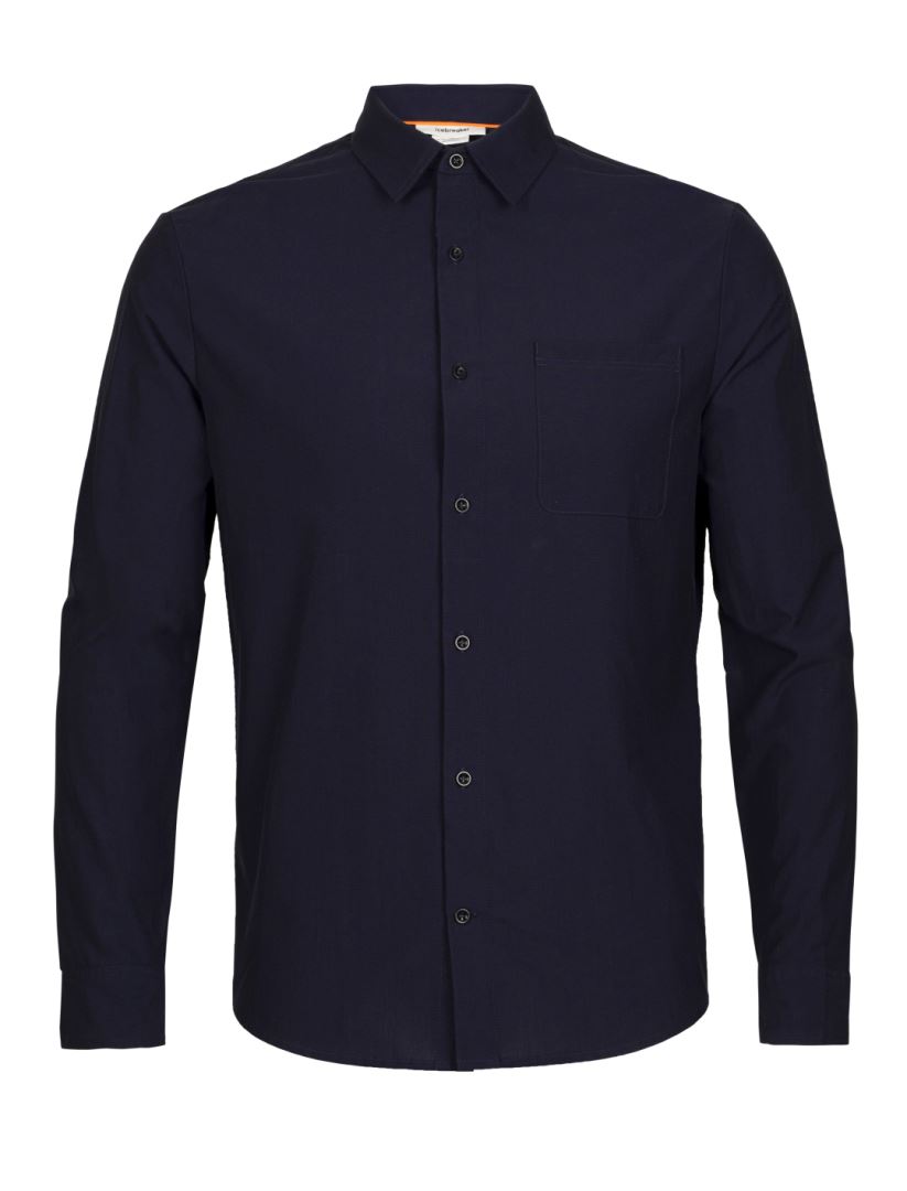 Icebreaker Berlin LS Heren Shirt Midnight Navy XL