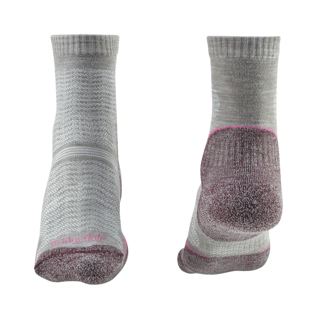 Bridgedale Ultra Ligth T2 Merino Performance 3/4 Crew Dames Wandelsok Aubergine S