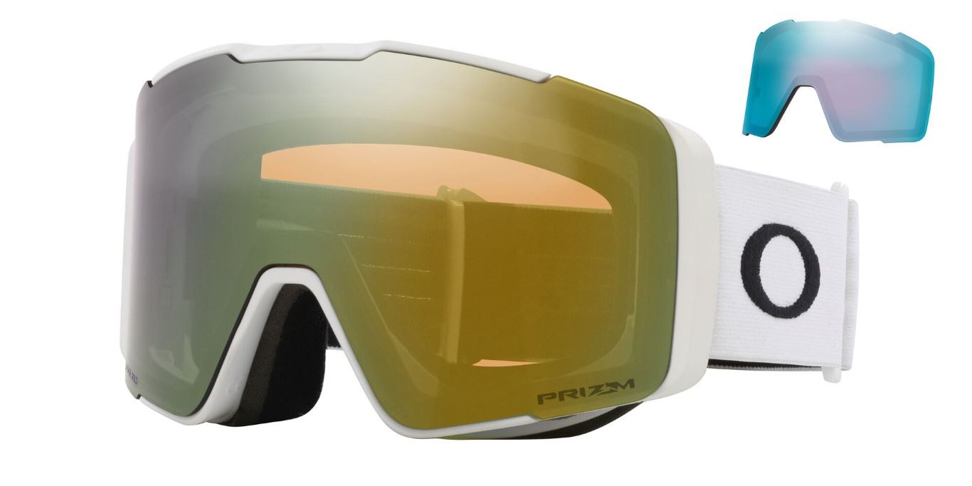 OAKLEY LINE MINER PRO L - SKIBRIL - MATTE WHITE - PRIZM SNOW SAGE GOLD - PRIZM ICED