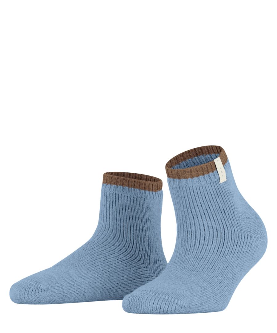 FALKE Cosy Plush damessokken kort - blauw (sky) - Maat: 39-42