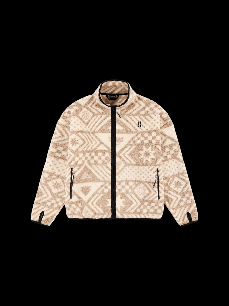Poederbaas Four Seasons Sherpa AOP Fleece Heren White Multi XL