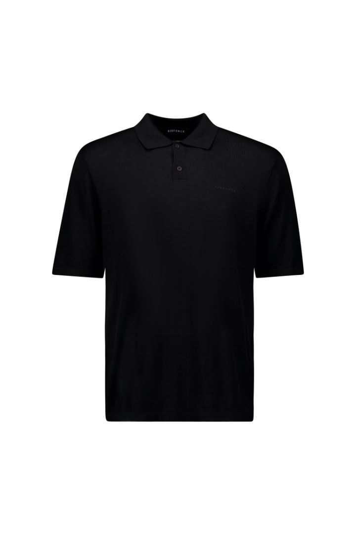 Airforce Knitted Polo Heren True Black XL