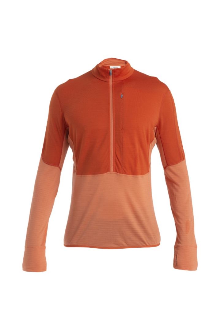 Icebreaker 200 Realfleece Descender LS Half Zip Fleece Heren Molten/Ember L