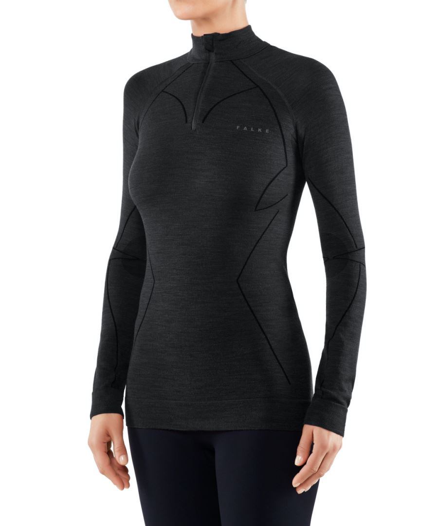 Falke Wt Zip Regular Dames Hemd Black XL