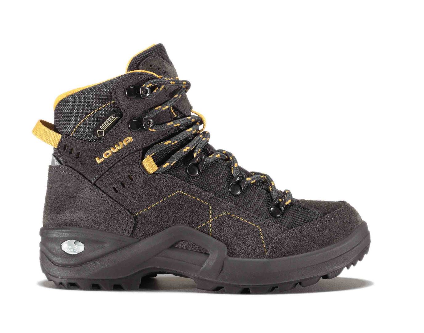Lowa Kody III Gtx Mid Junior Kinder Hoge Wandelschoen Anthracite/Yellow 30