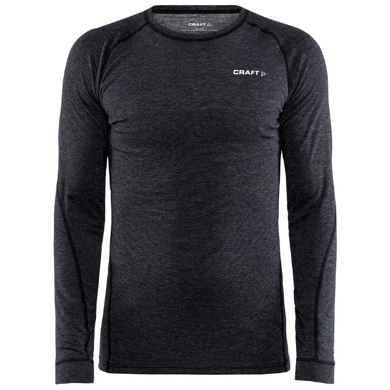 Craft Core Wool Merino LS Thermoshirt Heren Black Melange S