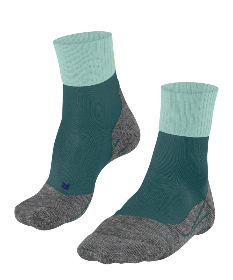 FALKE TK2 Cool Short Wandelsokken anti blaren, medium padding functioneel garen sportsokken dames groen - Maat 39-40