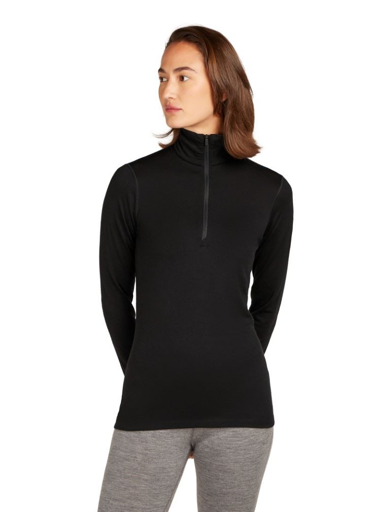 Icebreaker 200 Oasis Ls Half Zip Pully Dames Black Xs