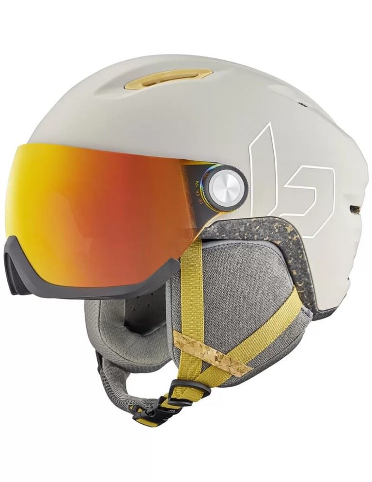 Bollé Eco V-Atmos Skihelm met vizier 2023 | Photochromic Fire Red Cat. 1-3 - Oatmeal Matte | Maat: 59 - 62 cm