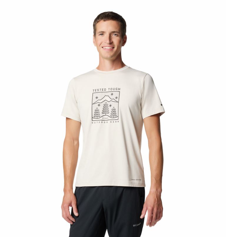 Columbia Kwick Hike™ Graphic SS T-Shirt Heren Light Camel M
