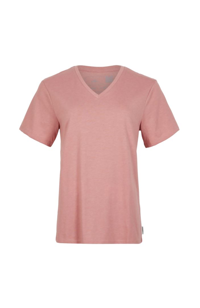 O'Neill T-Shirt Women ESSENTIALS V-NECK T-SHIRT Ash Rose L - Ash Rose 60% Cotton, 40% Recycled Polyester V-Neck