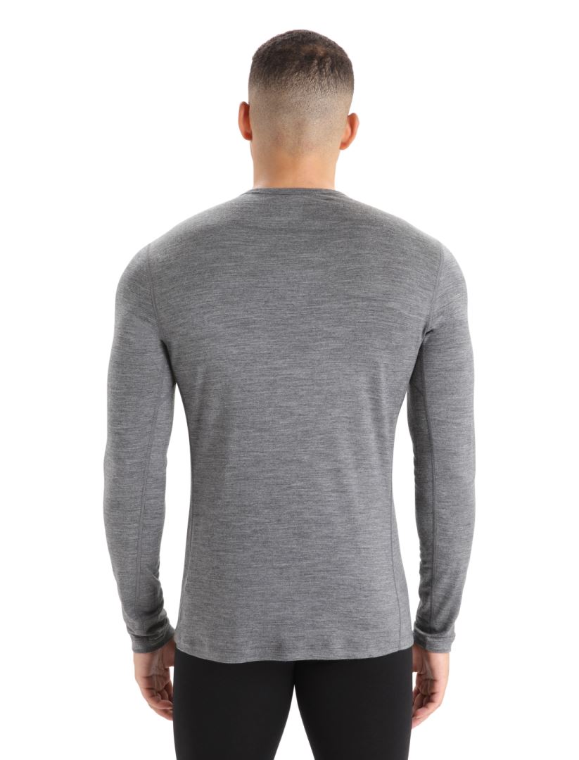 Icebreaker 200 Oasis LS Crewe Thermoshirt Heren Gritstone HTHR M
