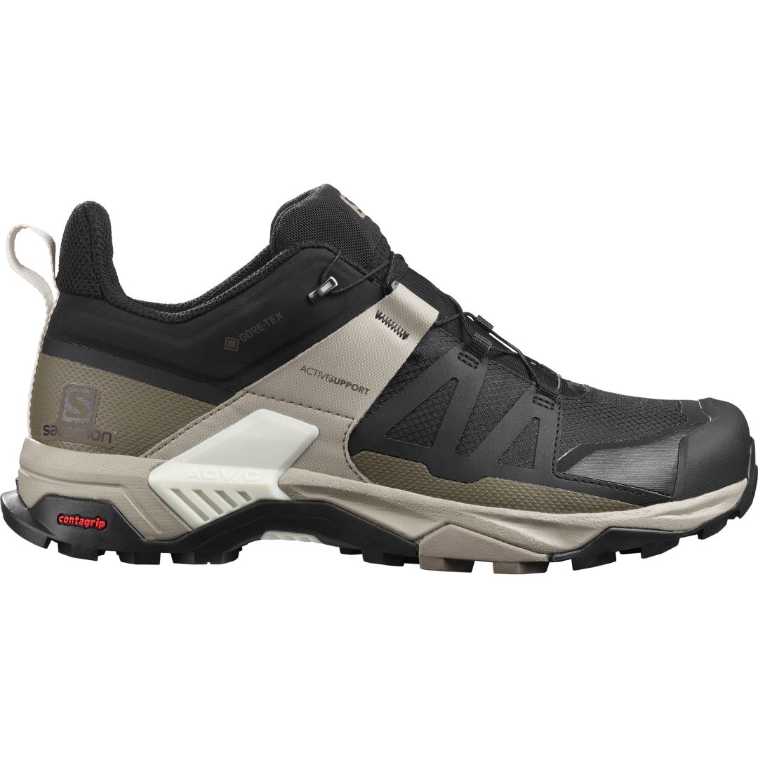 Salomon X Ultra 4 Gtx Heren Lage Wandelschoen Black/Vintage Khaki/Vanilla Ice 10
