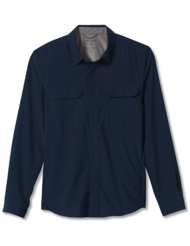 Royal Robbins - Heren Outdoorblouse - Blauw - Bug Barrier Global - Maat XXL