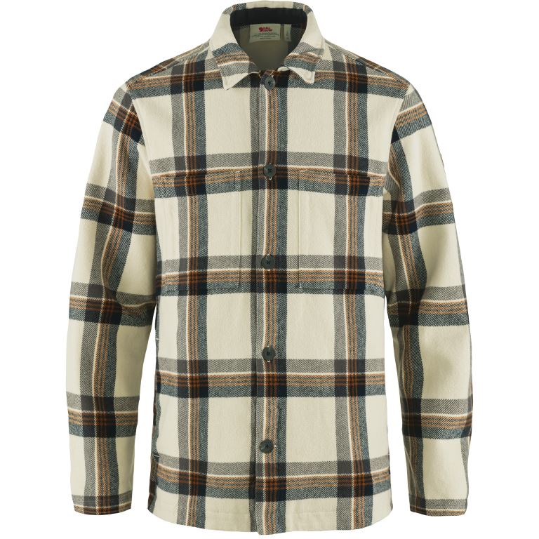 Fjallraven Singi Flannel Overhemd Heren Chalk White-Dark Navy XL