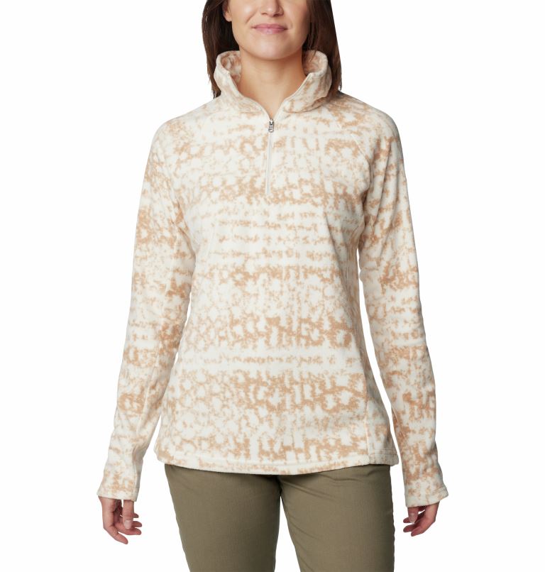 Columbia Glacial™ IV Print 1/2 Zip Fleece Dames Chalk M