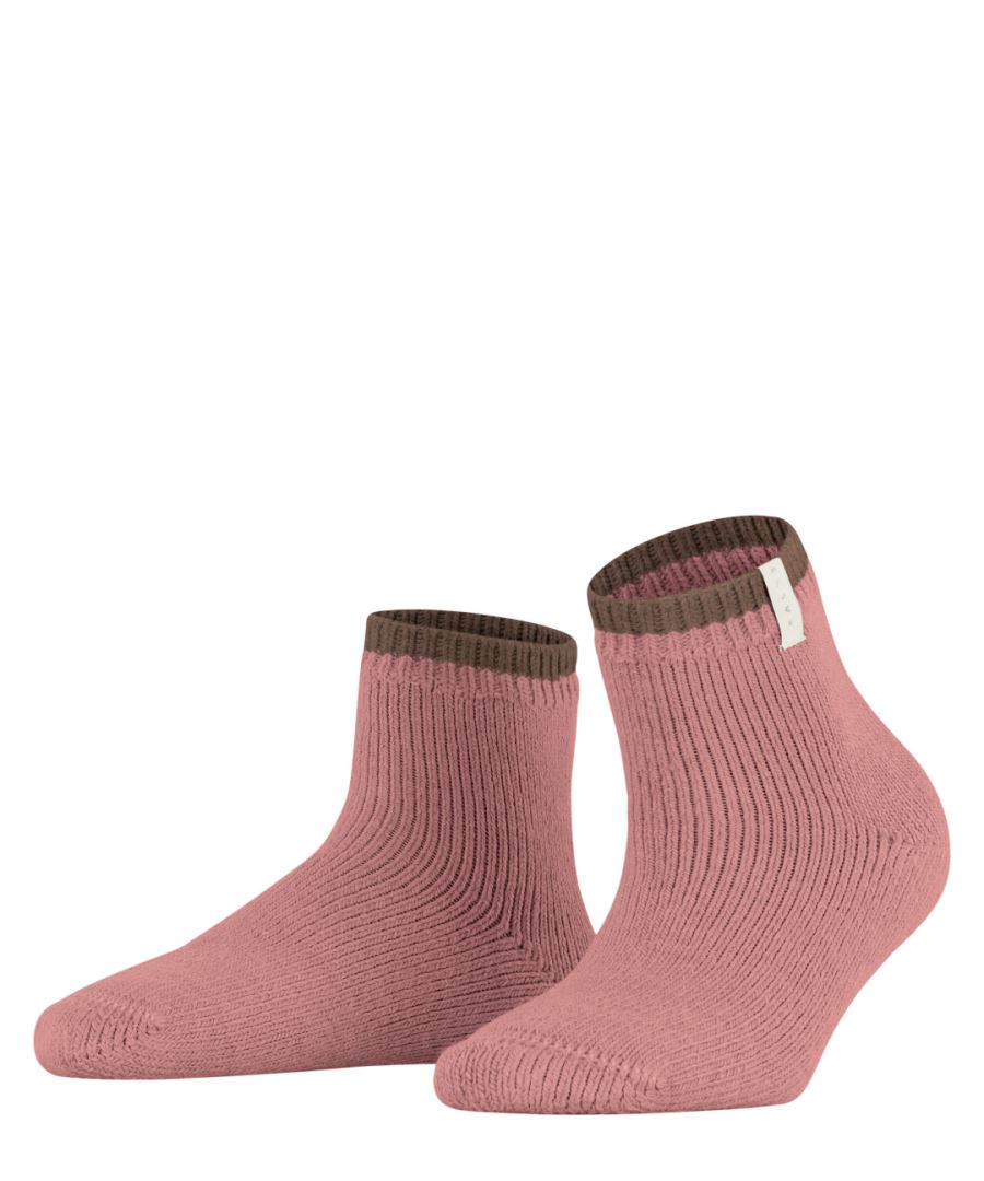 FALKE Cosy Plush damessokken kort - koraal roze (coralle) - Maat: 35-38