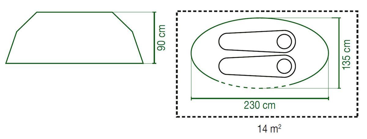 Galiano 2 Bijzettent Blue