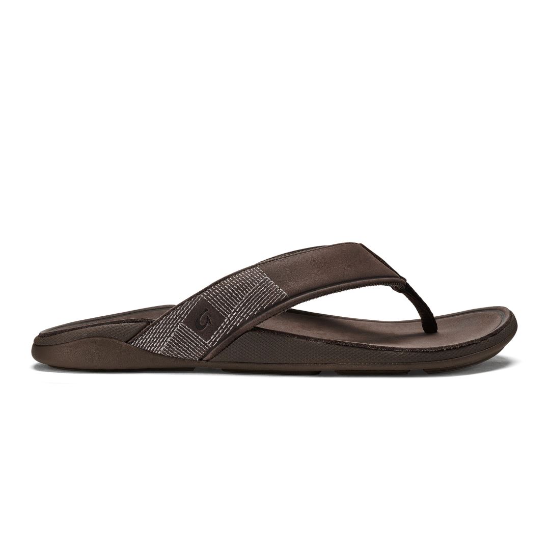 Olukai Tuahine Slipper Heren Dark Wood/Dark Wood 46