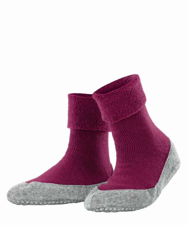 FALKE Cosyshoe antislip noppen merino wol huissokken pantoffels dames rood - Maat 39-40