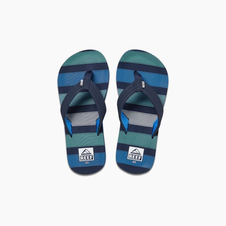 Reef Kids Ahi Slipper Kinderen Deep Sea Stripes 13