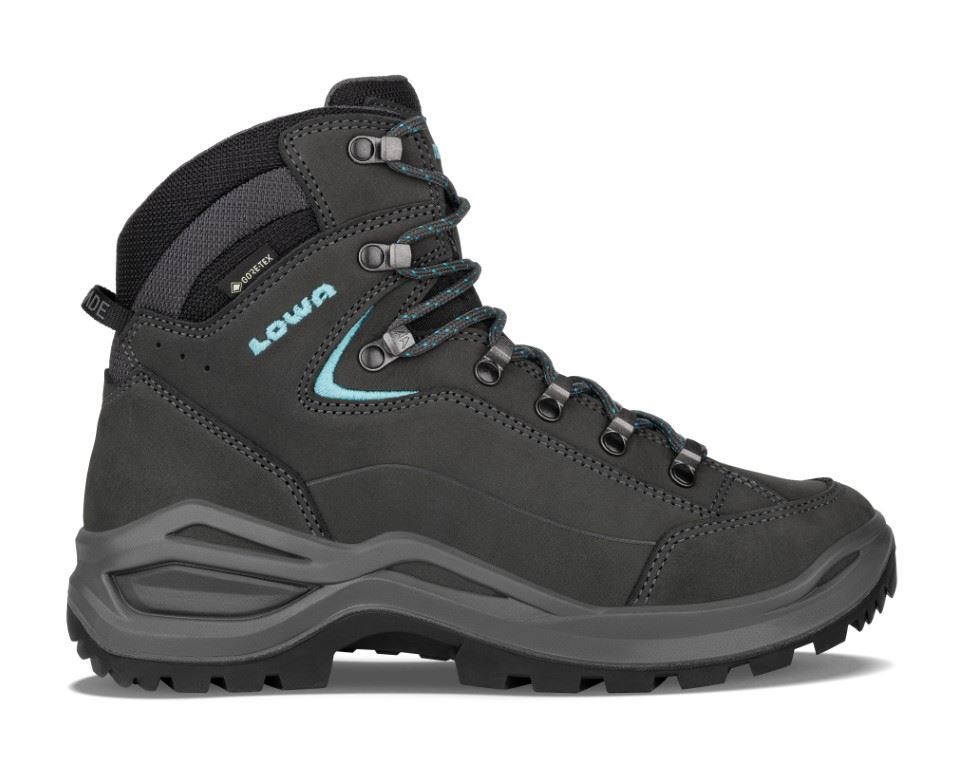 Lowa Renegade Evo GTX Mid S Hoge Wandelschoen Dames Asphalt/Turqoise 5,5