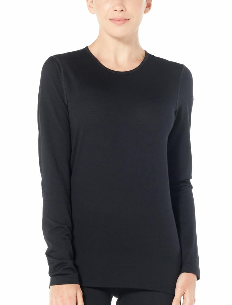 Icebreaker 200 Oasis Ls Crewe Thermoshirt Dames Black L