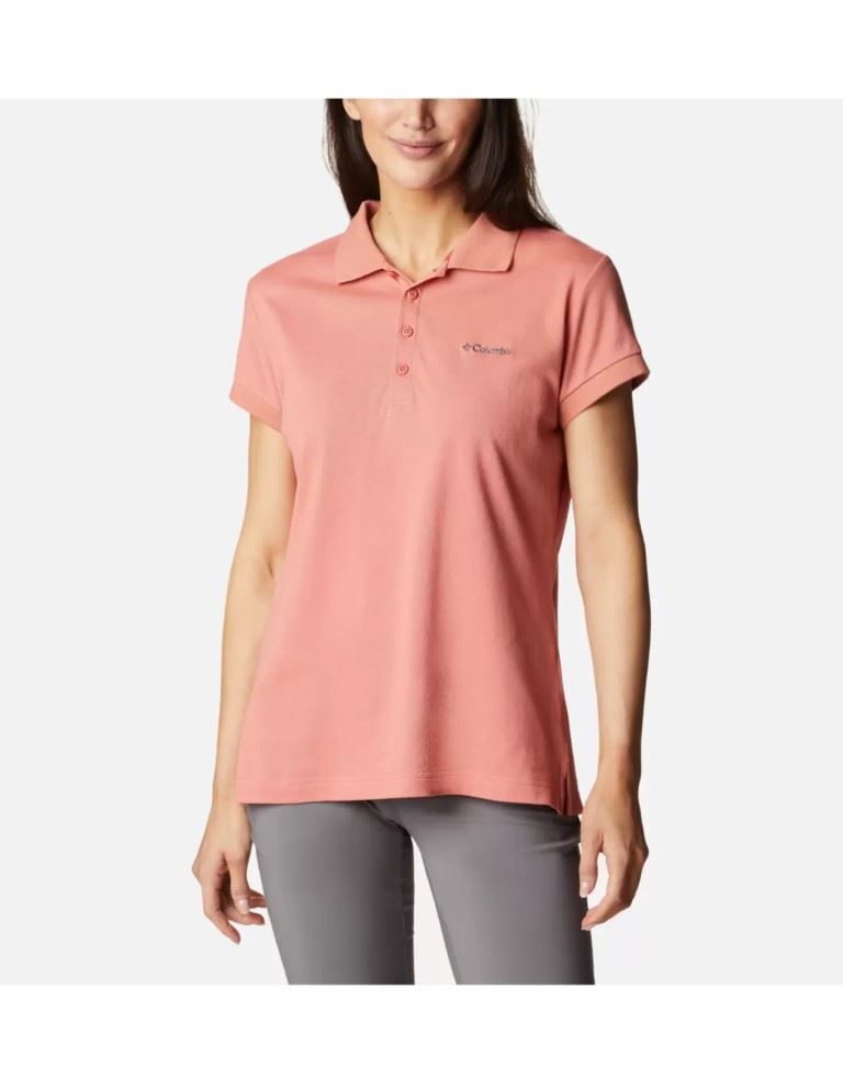 Columbia Lakeside Trail™ Solid Pique Polo Met Korte Mouwen Oranje S Vrouw