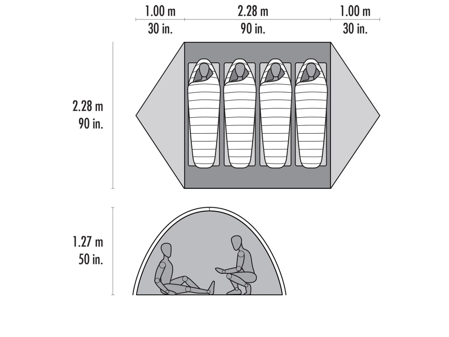 Zoic 4 Trekkerstent Gray