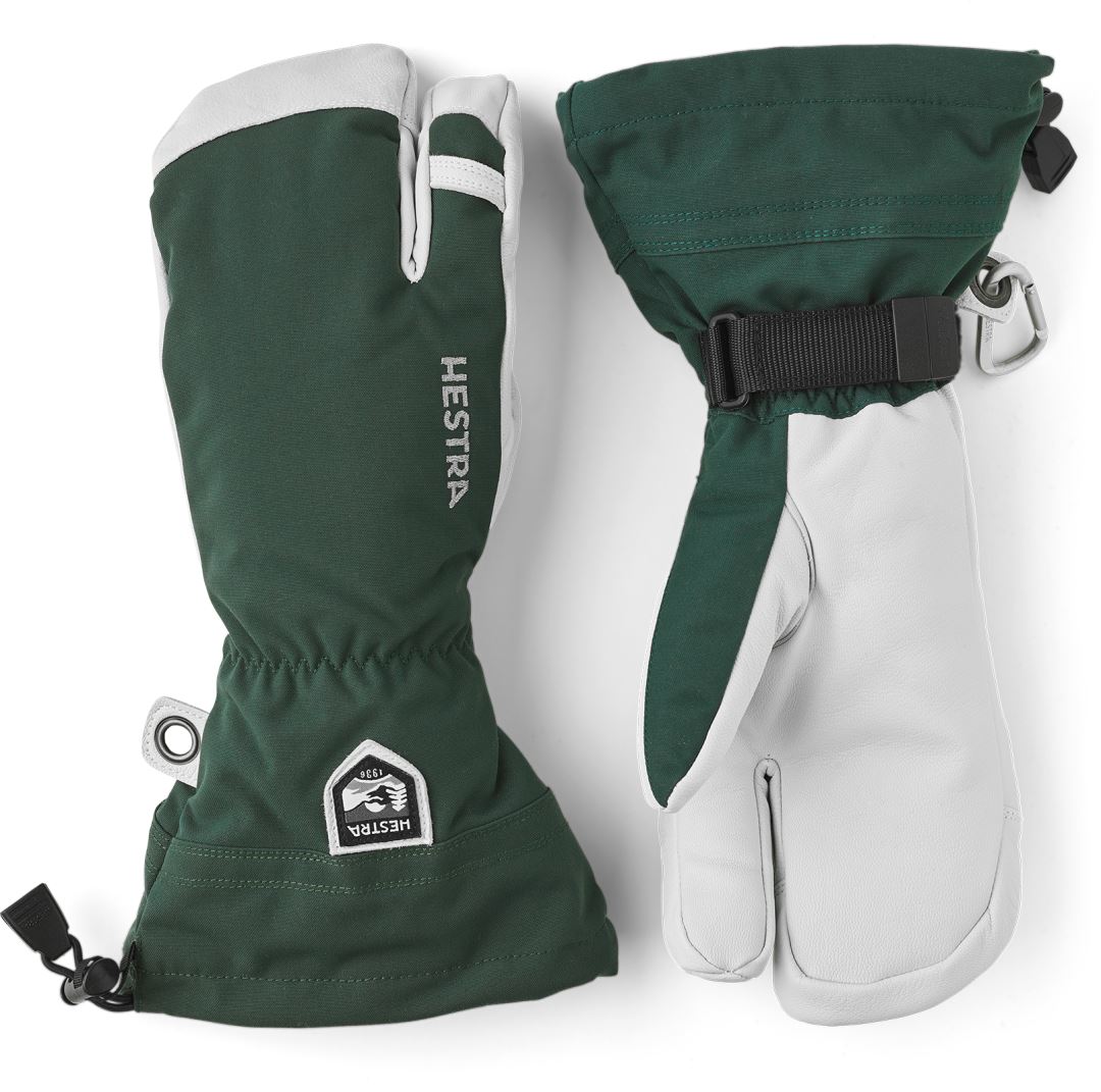 Hestra Army Leather Heli Ski 3 Vinger Handschoen bottle green 10