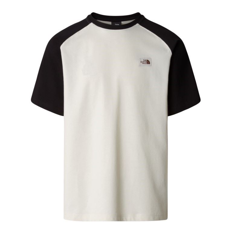 The North Face Heritage S/S T-Shirt Heren White Dune - TNF Black L