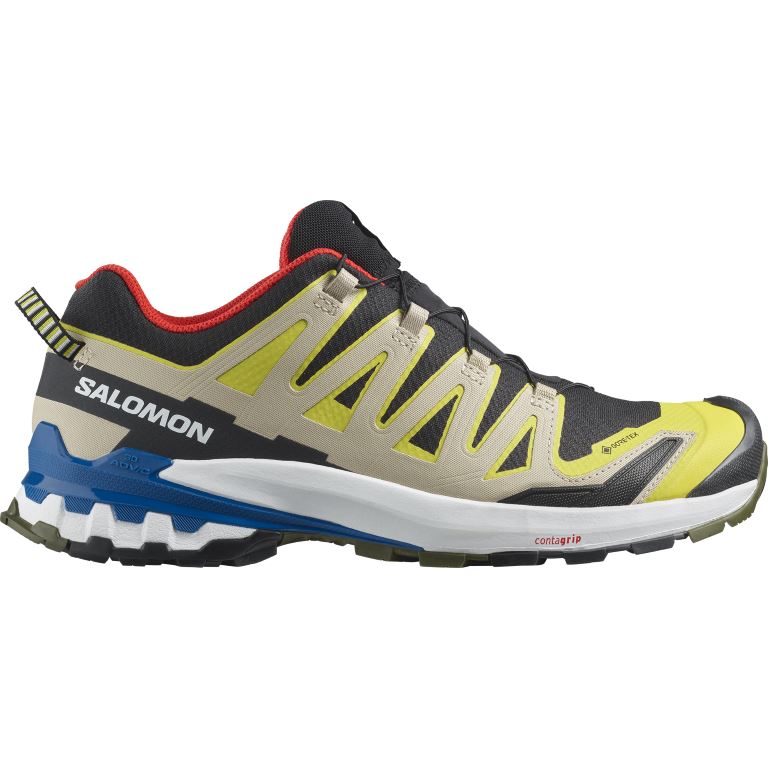 Salomon Xa Pro 3D V9 Gore-Tex Lage Wandelschoen Heren Black/Buttercup/Lapis Blue 9,5