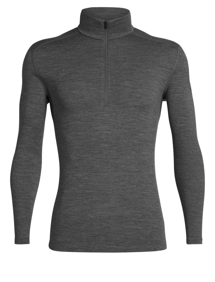 Icebreaker M 260 Tech LS Half Zip - Thermoshirt - Heren - Merinowol - Grijs - Maat M