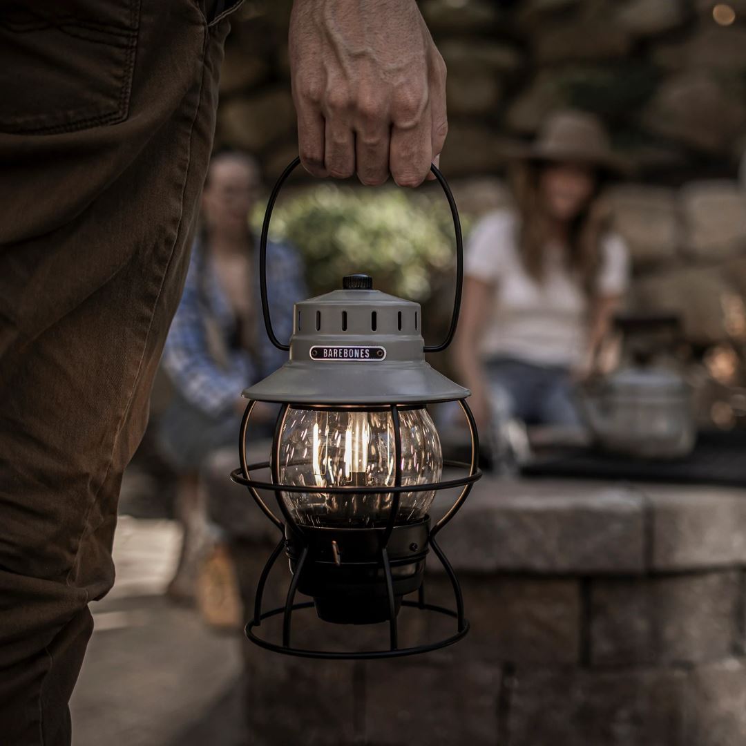Barebones Railroad Lantern - Grey Tafellamp Grijs