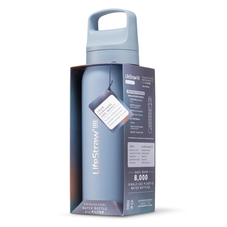 LifeStraw Go 2.0 Rvs Water Filter 700Ml Drinkfles Icelandic Blue 700ml
