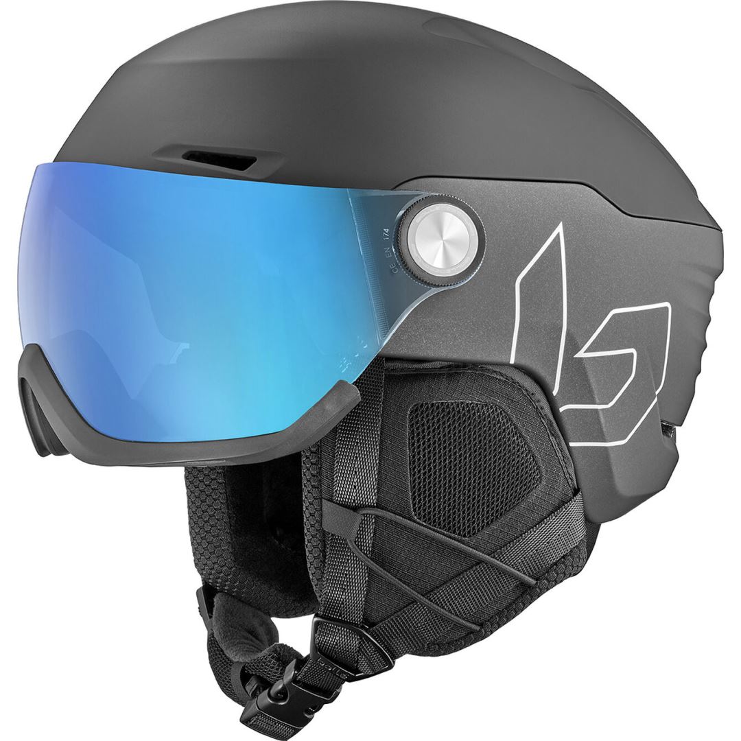 Bollé V-Ryft Pure Skihelm met vizier 2023 | Photochromic Blue Cat.1-3 | Black Coal Matte | Maat: 52 - 55 cm