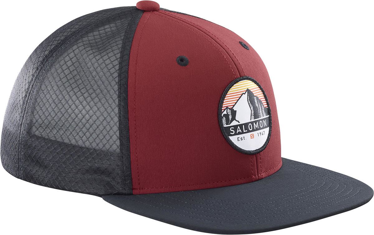 Salomon Logo Flat Cap Pet Cabernet/Fiery Red S/M