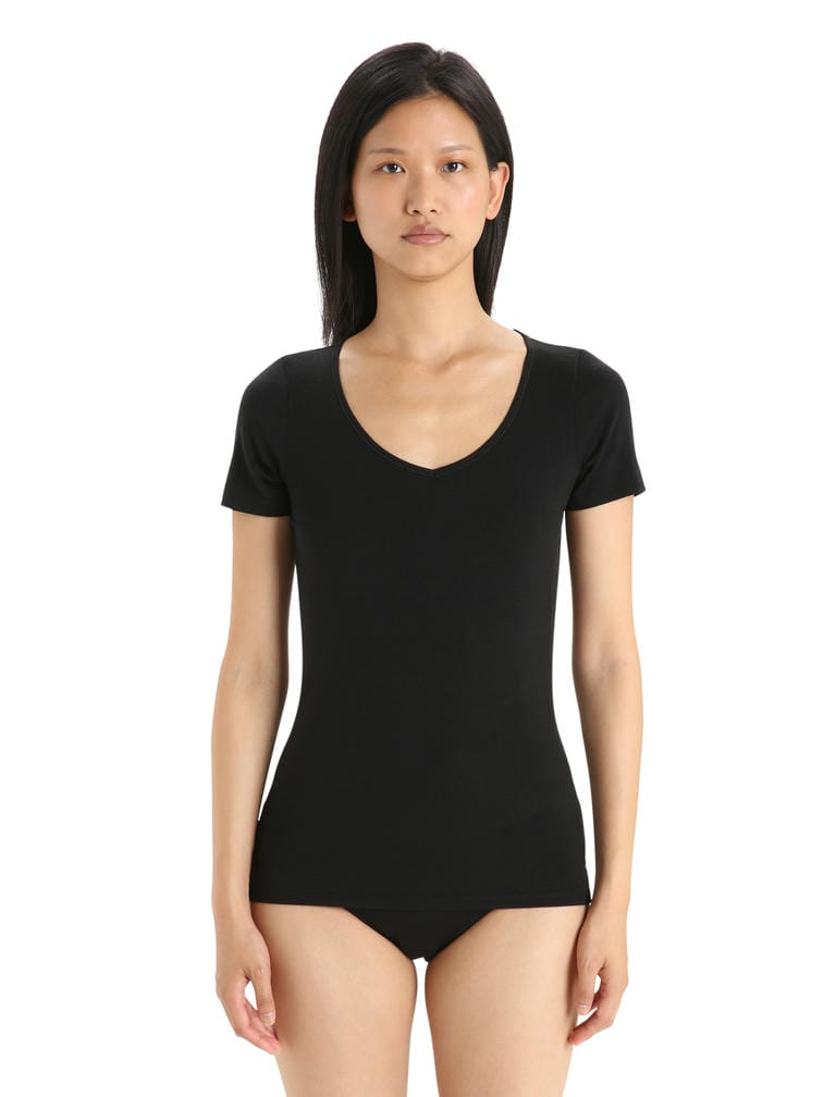 Icebreaker Siren Ss Sweetheart Thermoshirt Dames Black S