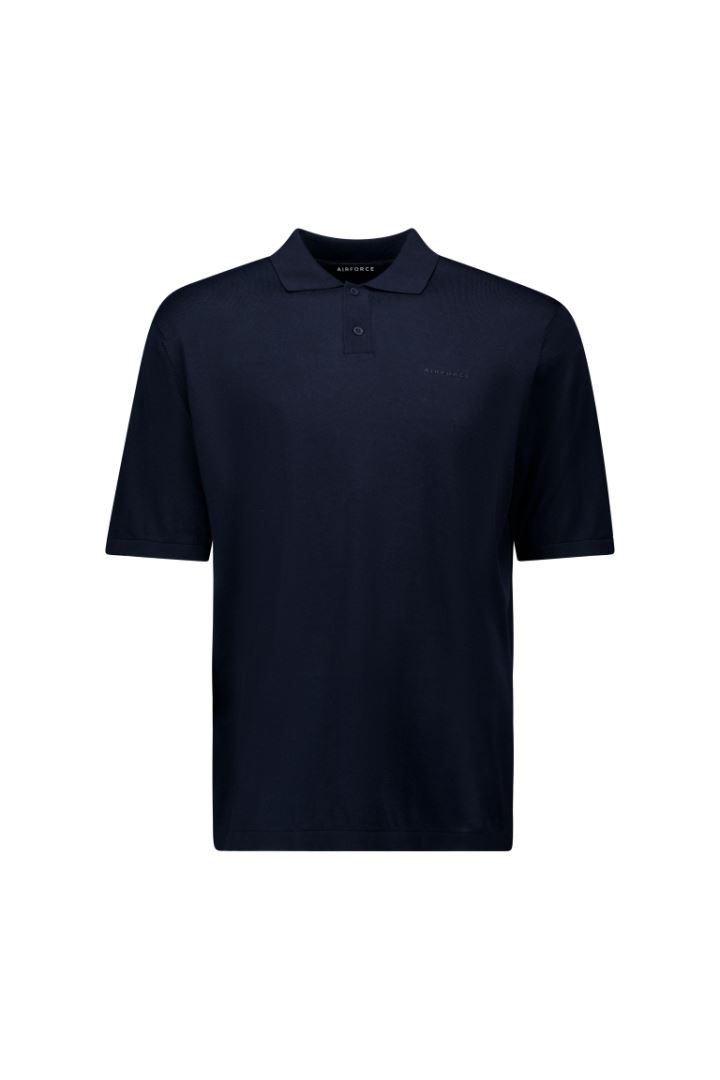 Airforce Knitted Polo Heren Dark Navy Blue XXL