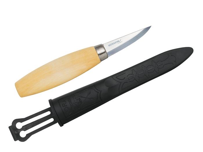 Morakniv Wood Carving 120 Carbon Clampack Vastmes Bruin