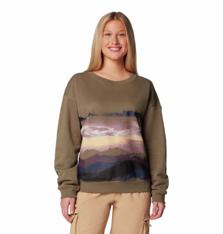 Columbia Meridian Creek™ Crew Sweater Dames Stone Green M