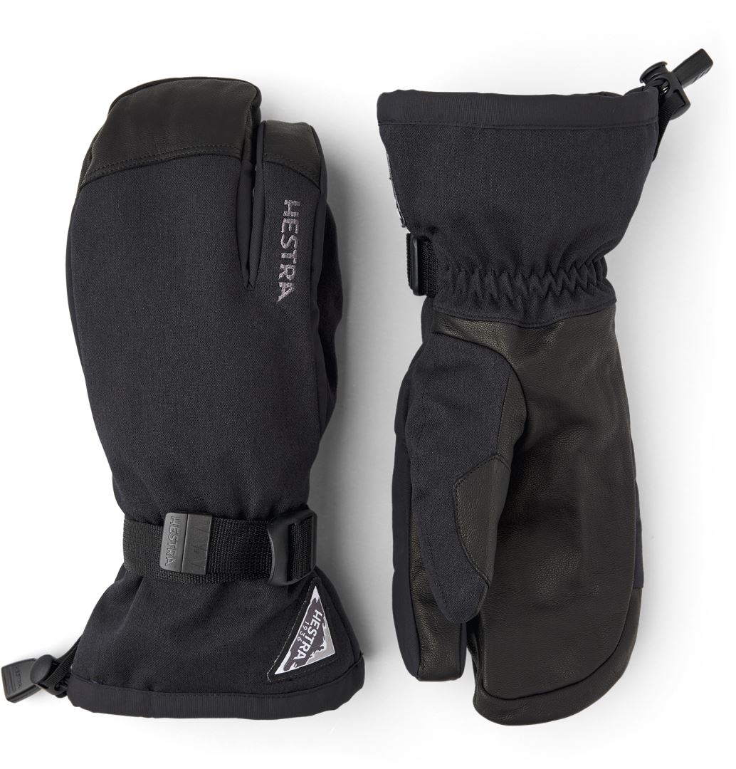 Hestra Powder Gauntlet 3 Vinger Handschoen Black 10