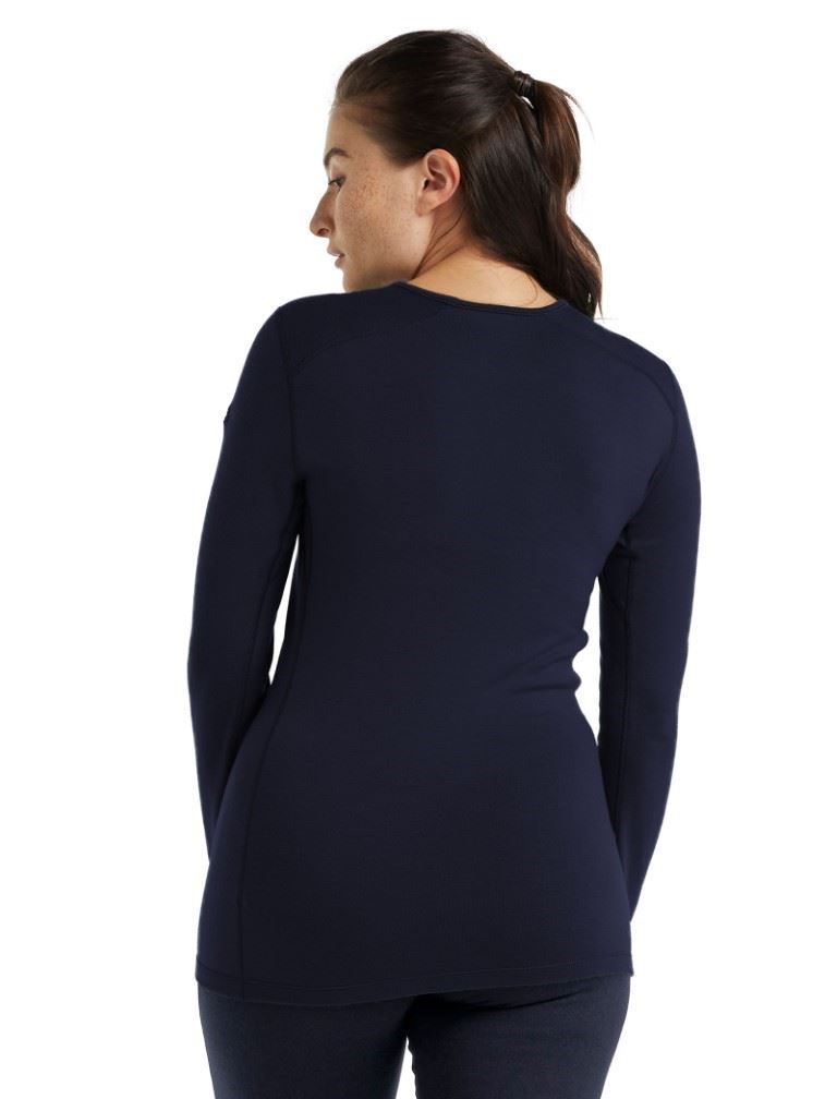 Icebreaker Merino 260 Tech Ls Crewe Thermoshirt Dames Midnight Navy L