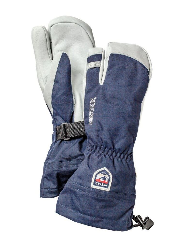 Hestra Army Leather Heli Ski 3 Vinger Handschoen Navy 11